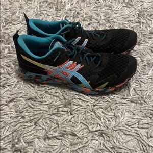 ASICS Noosa Flyte Form Black and Teal Athletic Shoes size 10 womens